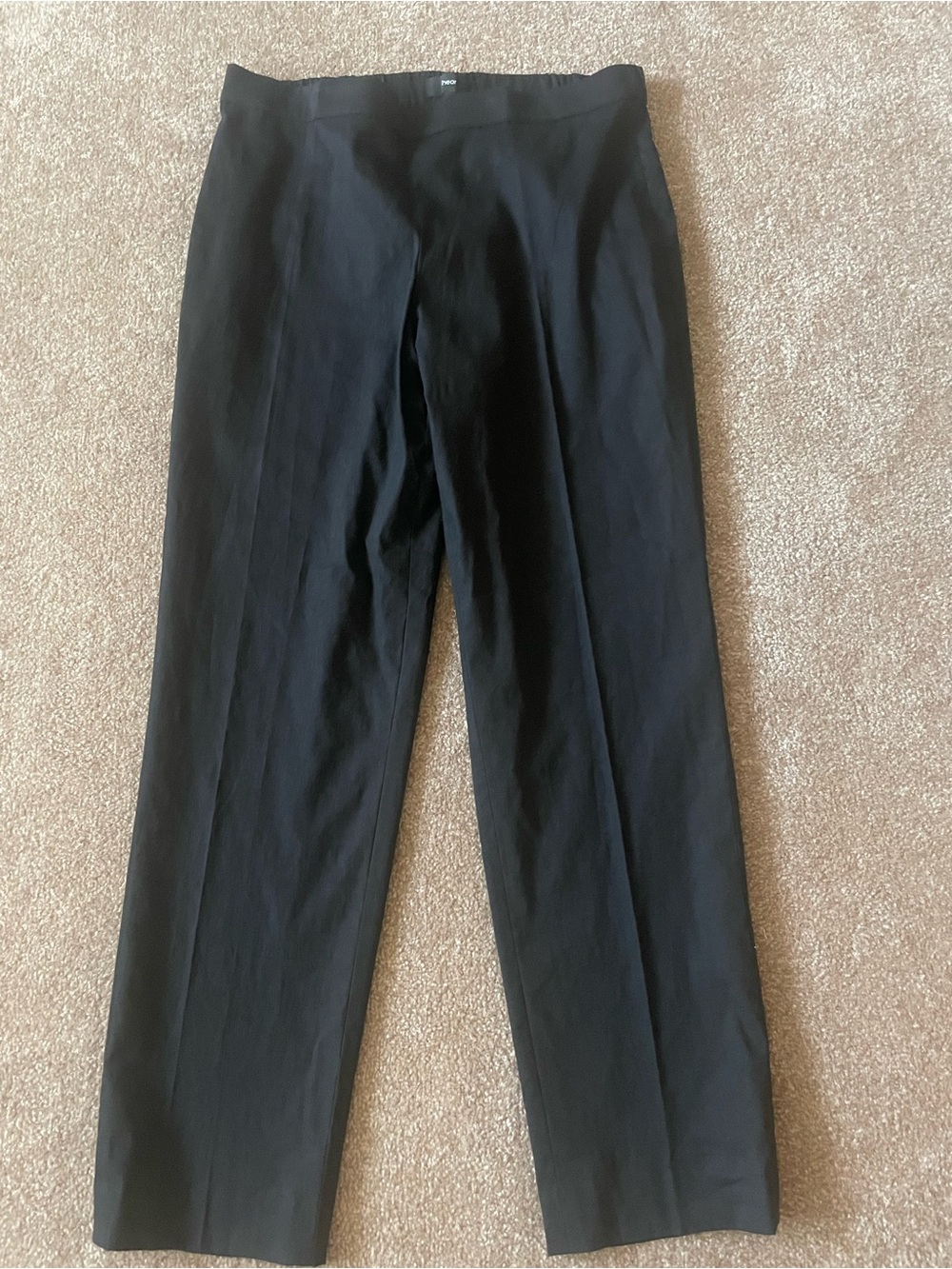 Theory Black pull on eco crunch linen blend pull on Straight-Leg Women's Pants 4
